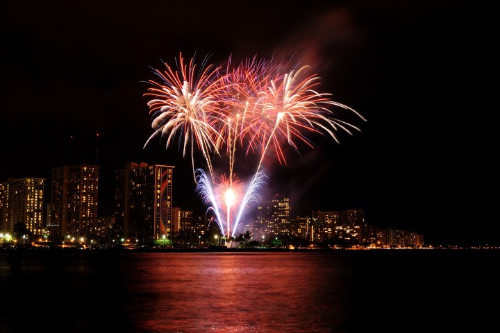 fireworks in the night sky
